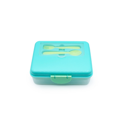 Lonchera Bento Box con Cubiertos - Celeste, Lima y Verde | Melii