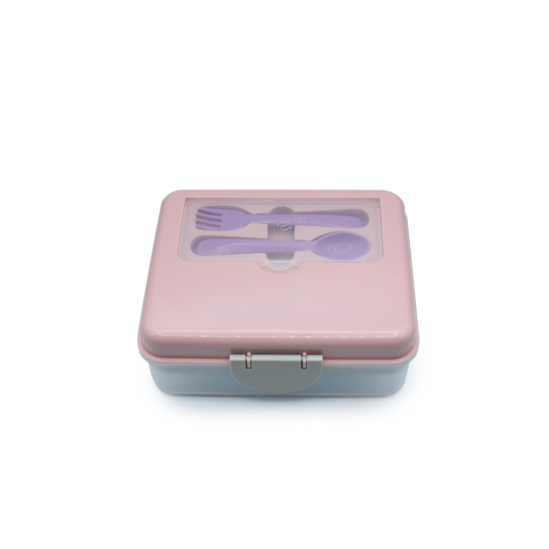 Lonchera Bento Box con Cubiertos - Rosado, Gris y Lila | Melii