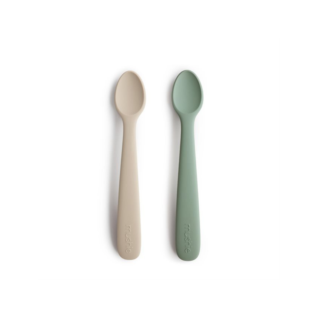 Pack 2 Cucharas de Silicona - Cambridge Blue/Shifting Sand | Mushie