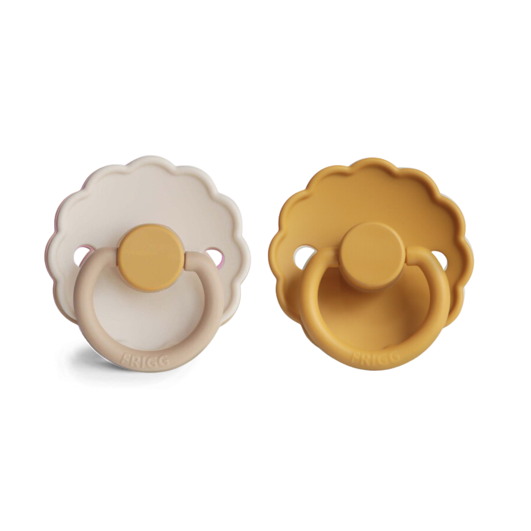 Pack de 2 Chupetes de Latex - Daisy - Chamomile / Honey Gold | FRIGG
