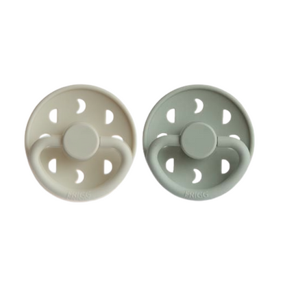Pack de 2 Chupetes de Latex - Moon Phase - Cream / Sage | FRIGG