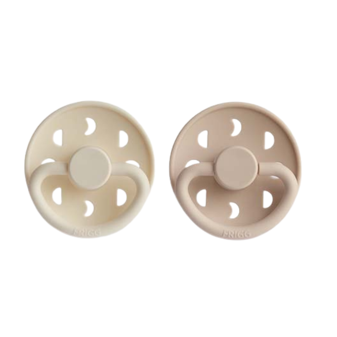 Pack de 2 Chupetes de Latex - Moon Phase - Cream / Croissant | FRIGG
