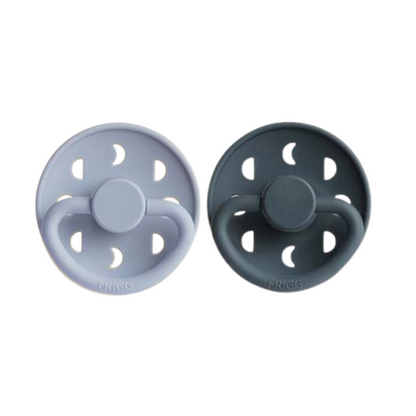 Pack de 2 Chupetes de Latex - Moon Phase - Powder Blue / Slate | FRIGG