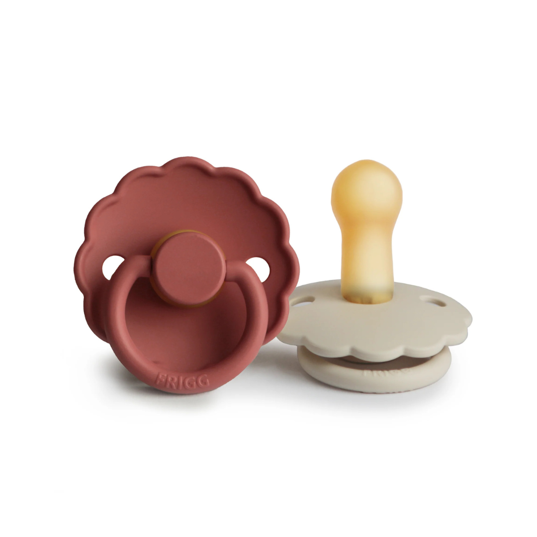 Pack de 2 Chupetes de Latex - Daisy - Baked Clay / Cream | FRIGG