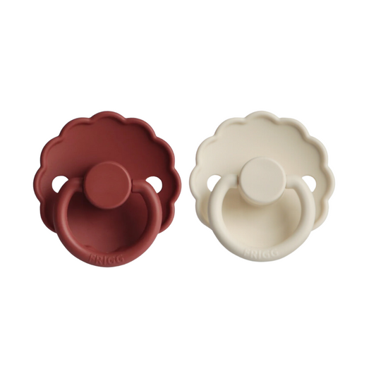Pack de 2 Chupetes de Latex - Daisy - Baked Clay / Cream | FRIGG