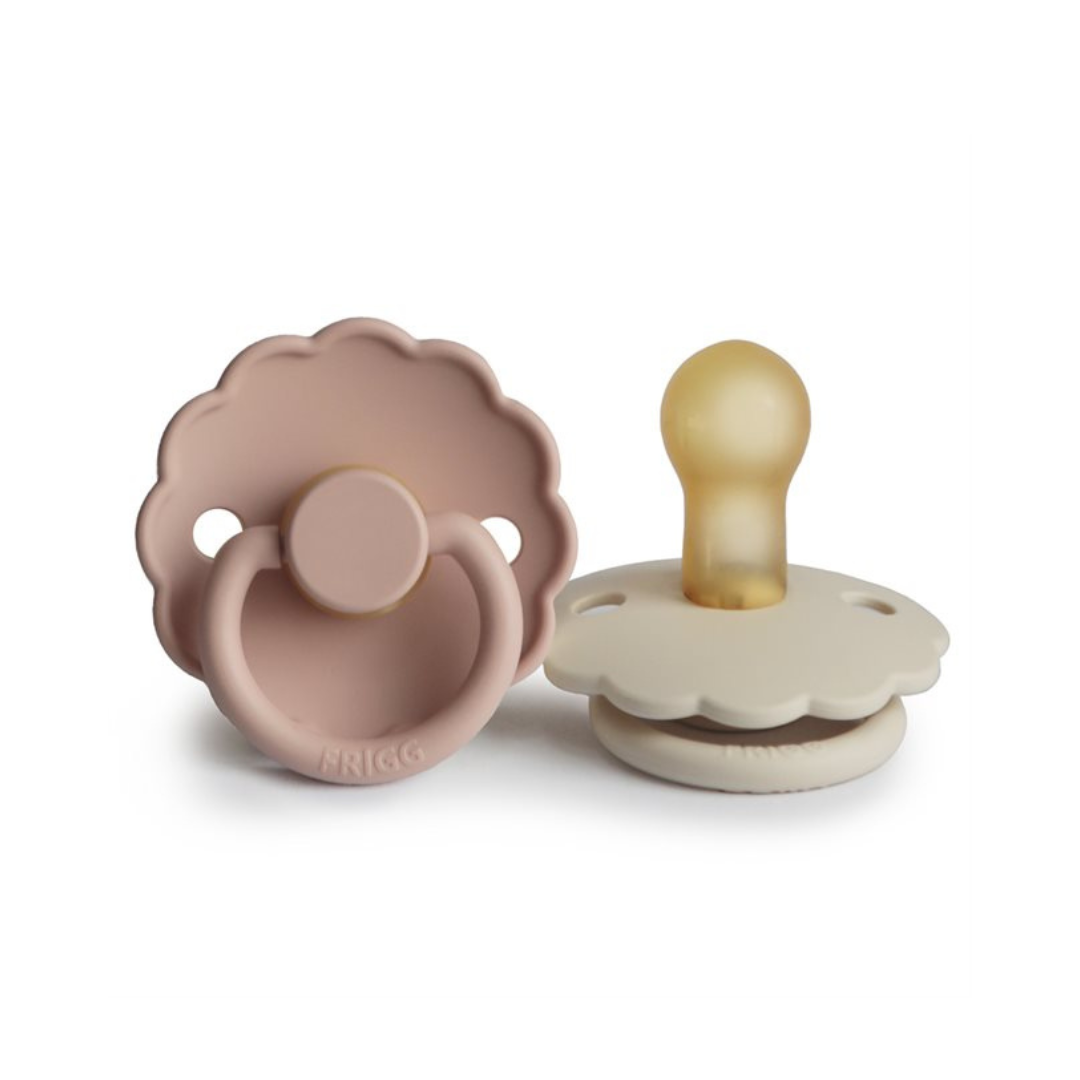Pack de 2 Chupetes de Latex - Daisy - Blush / Cream | FRIGG
