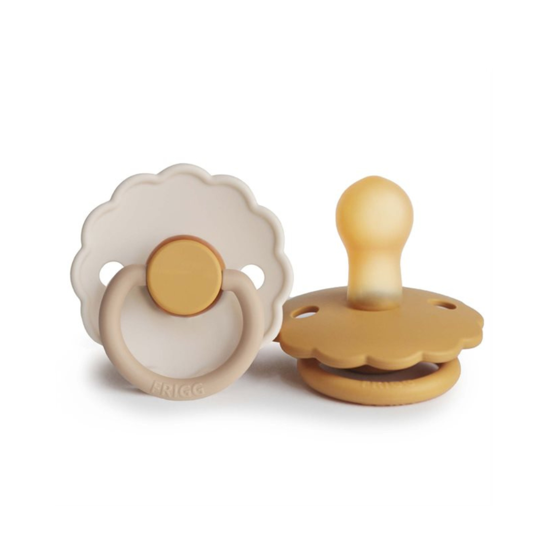 Pack de 2 Chupetes de Latex - Daisy - Chamomile / Honey Gold | FRIGG