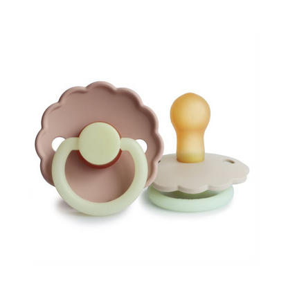 Pack de 2 Chupetes de Latex - Daisy - Night - Blush / Cream | FRIGG