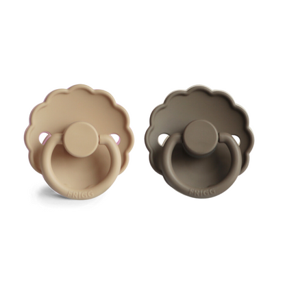 Pack de 2 Chupetes de Latex - Daisy - Croissant / Portobello | FRIGG