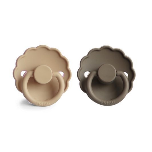 Pack de 2 Chupetes de Latex - Daisy - Croissant / Portobello | FRIGG