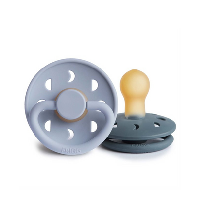 Pack de 2 Chupetes de Latex - Moon Phase - Powder Blue / Slate | FRIGG