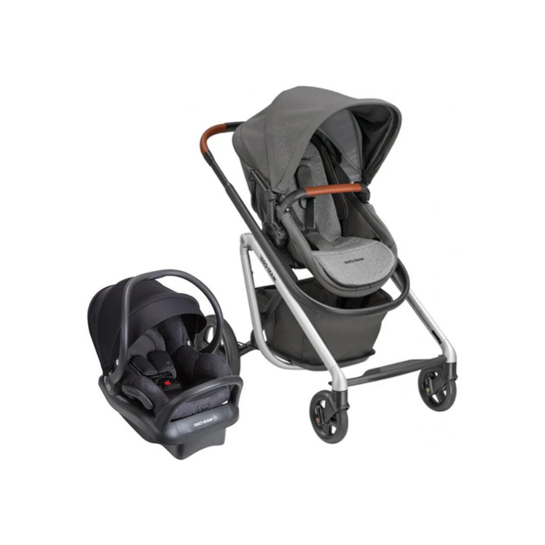 Travel System Coche de Paseo Lila + Silla Nido Mico Max - Grey | Maxi Cosi