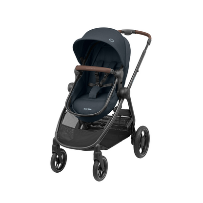 Travel System Coche Zelia 3 + Silla Nido Pebble 360 + Base FamilyFix - Essential Grey | Maxi Cosi