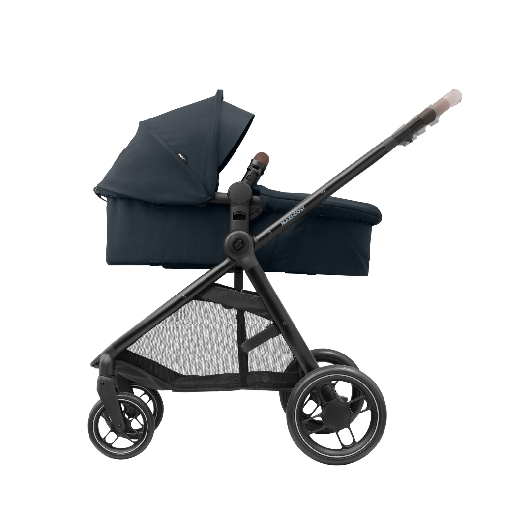 Travel System Coche Zelia 3 + Silla Nido Pebble 360 + Base FamilyFix - Essential Grey | Maxi Cosi