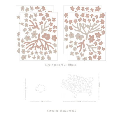 Stickers Decorativos Para Muros - Primavera Rosada | Murami