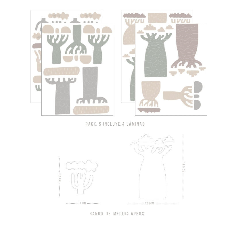 Stickers Decorativos Para Muros - Baobab Taupe | Murami