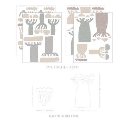 Stickers Decorativos Para Muros - Baobab Taupe | Murami