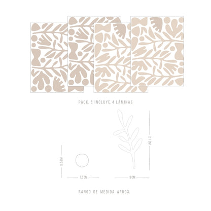 Stickers Decorativos Para Muros - Botanica Abstracta Nude | Murami