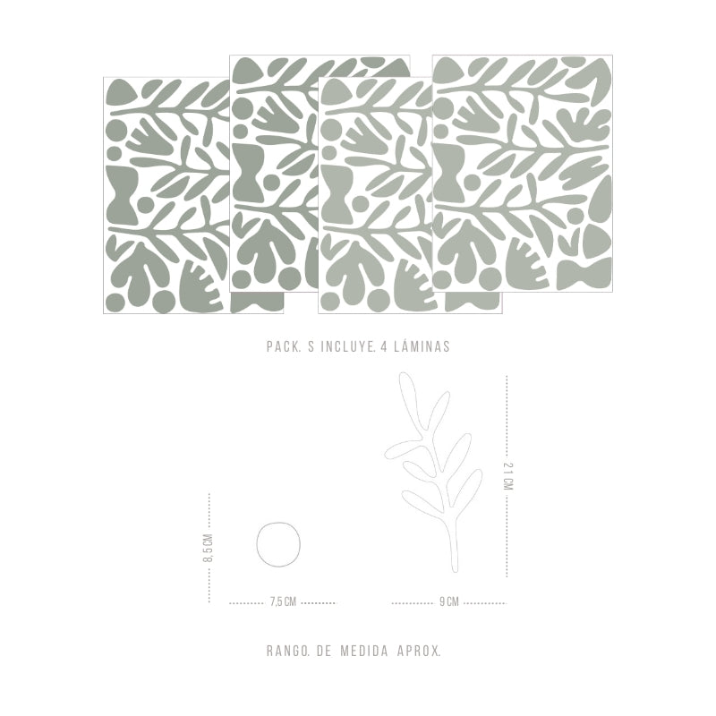 Stickers Decorativos Para Muros - Botanica Abstracta Verde | Murami
