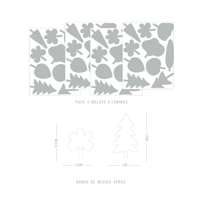 Stickers Decorativos Para Muros - Coniferas Gris Aquamarina | Murami