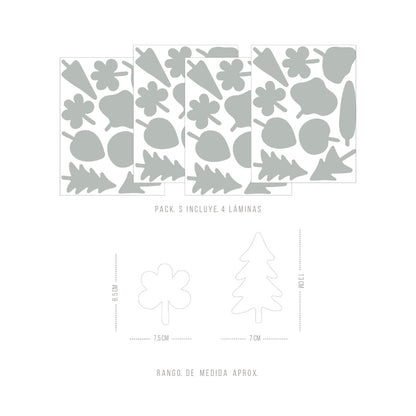 Stickers Decorativos Para Muros - Coniferas Gris Aquamarina | Murami