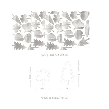 Stickers Decorativos Para Muros - Coniferas Gris | Murami