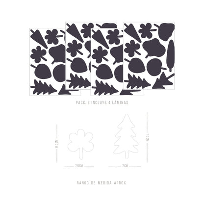 Stickers Decorativos Para Muros - Coniferas Negro | Murami