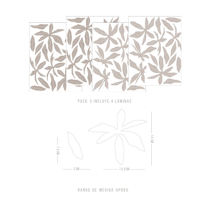 Decorative Wall Stickers - Taupe Flower Silhouette