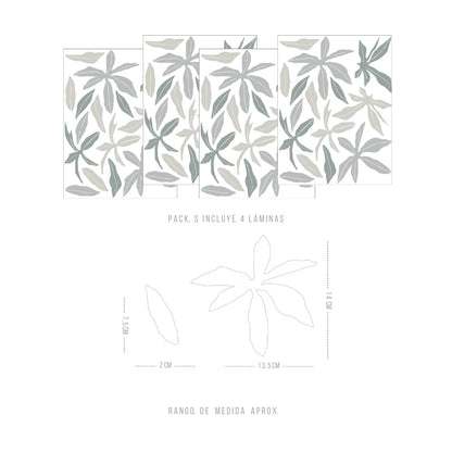 Stickers Decorativos Para Muros - Flor Silueta Verde | Murami