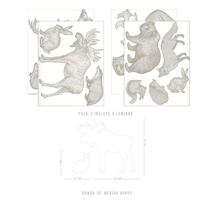 Stickers Decorativos Para Muros - Forest Gris | Murami