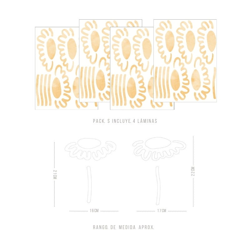 Stickers Decorativos Para Muros - Gerbera Amarilla | Murami