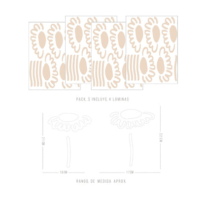 Stickers Decorativos Para Muros - Gerbera Crema | Murami