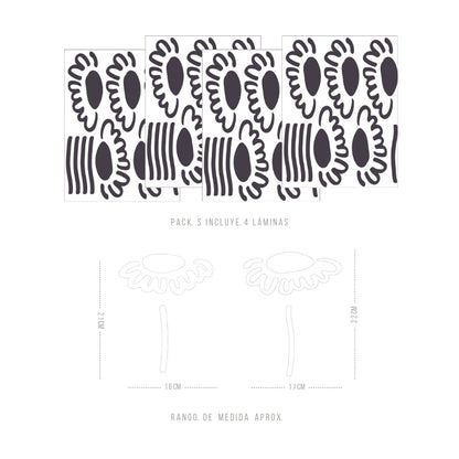 Stickers Decorativos Para Muros - Gerbera Negra | Murami