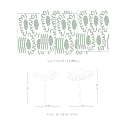 Stickers Decorativos Para Muros - Gerbera Verde Cracked | Murami