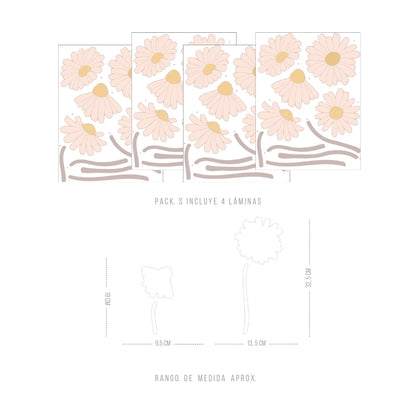 Stickers Decorativos Para Muros - Margarita con Tallo | Murami