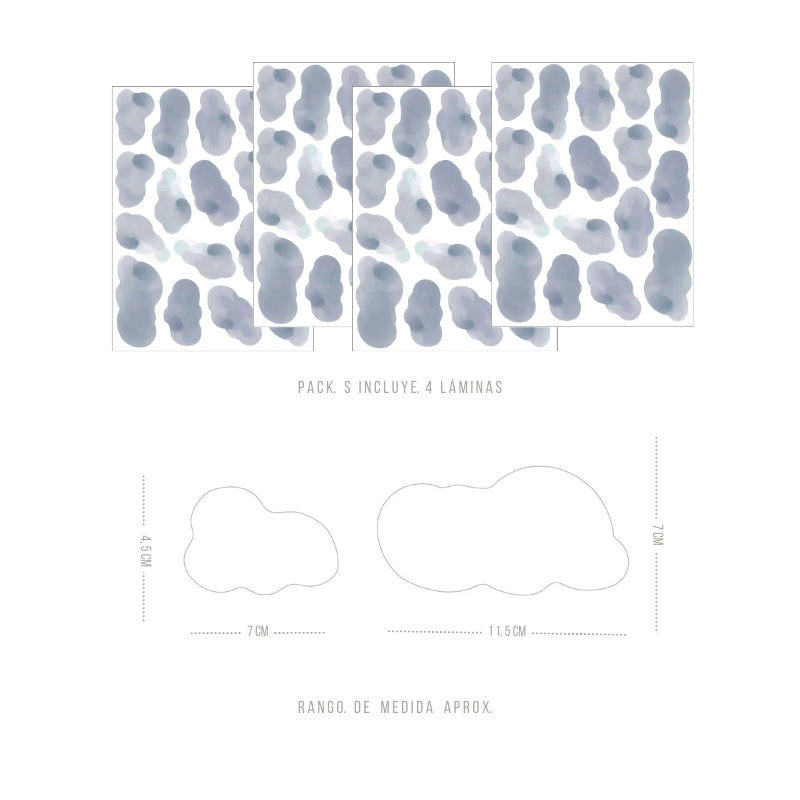 Stickers Decorativos Para Muros - Nubes Azules | Murami