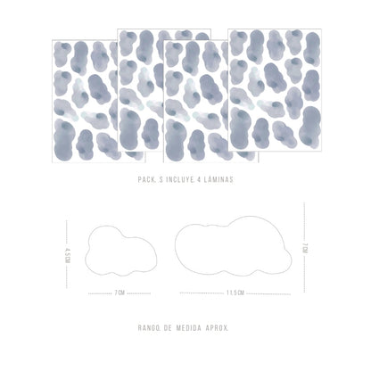 Stickers Decorativos Para Muros - Nubes Azules | Murami