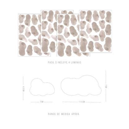 Stickers Decorativos Para Muros - Nubes Beige | Murami