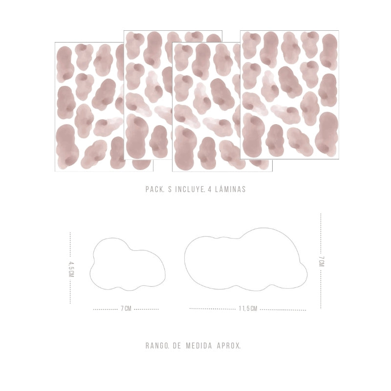 Stickers Decorativos Para Muros - Nubes Rosa | Murami