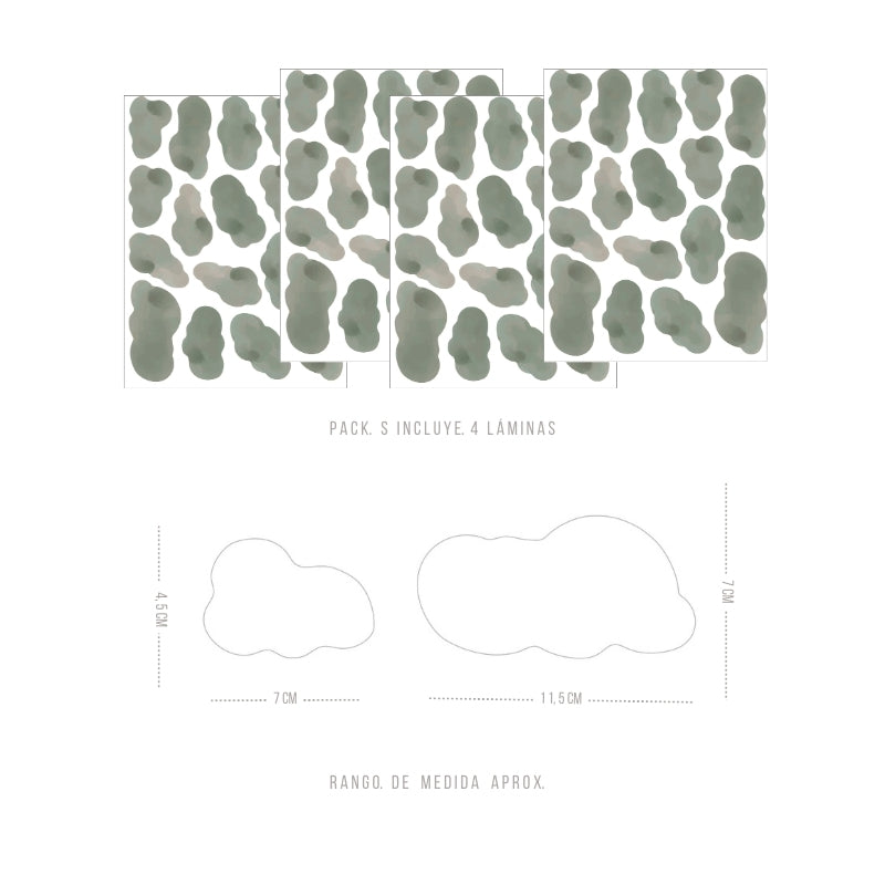 Stickers Decorativos Para Muros - Nubes Verde | Murami