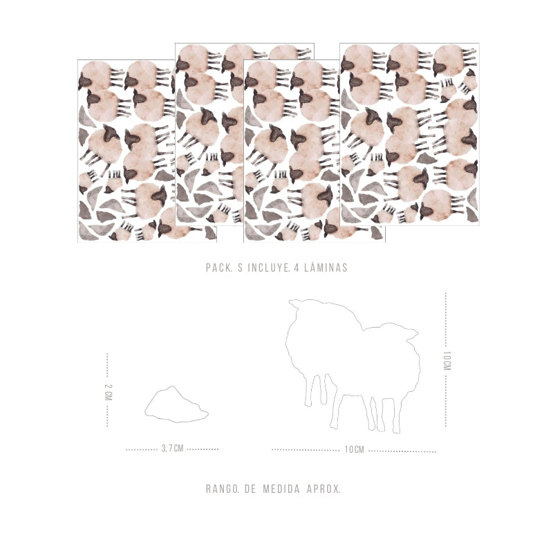 Stickers Decorativos Para Muros - Ovejas | Murami
