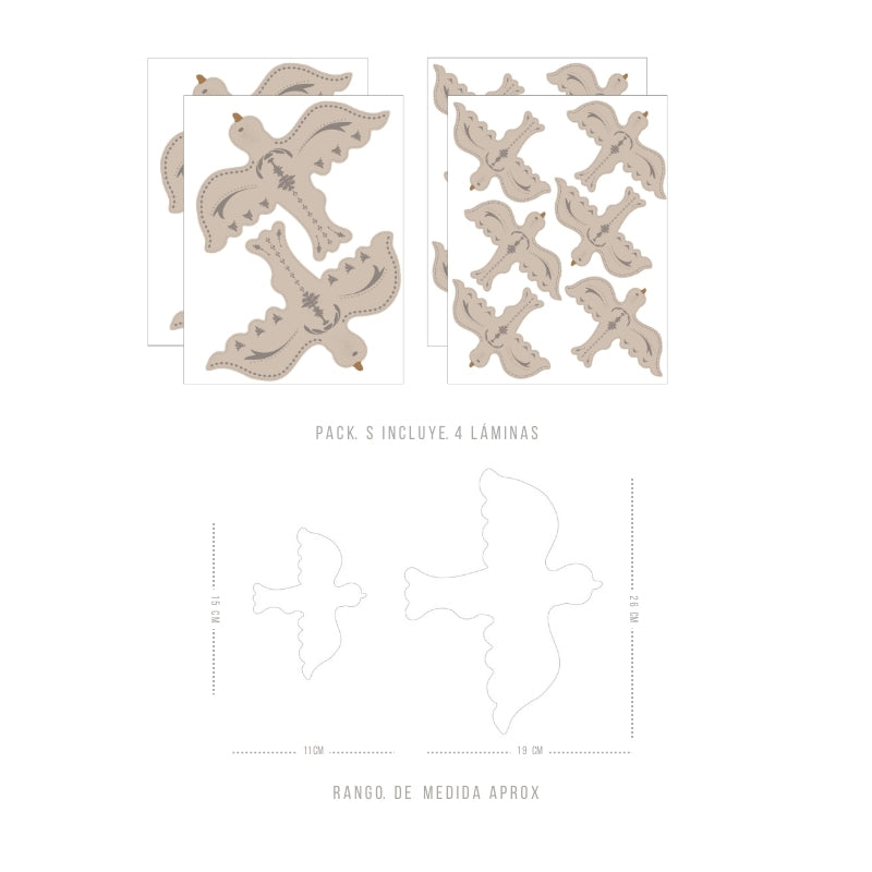 Stickers Decorativos Para Muros - Pajarito Nude | Murami