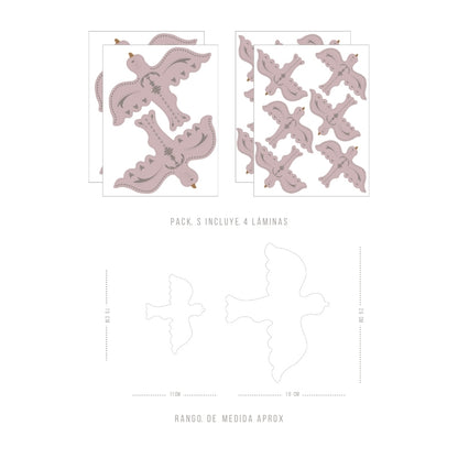 Stickers Decorativos Para Muros - Pajarito Rosado | Murami