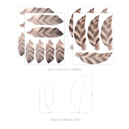 Stickers Decorativos Para Muros - Plumas Angulares | Murami