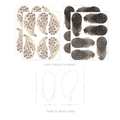 Stickers Decorativos Para Muros - Plumas Circular | Murami