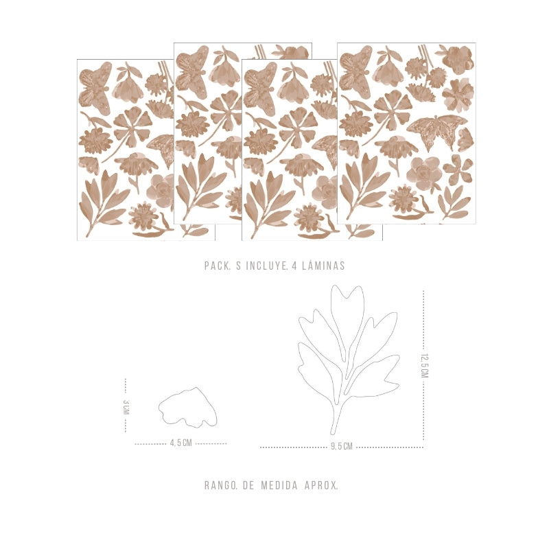 Stickers Decorativos Para Muros - Primrose Beige | Murami