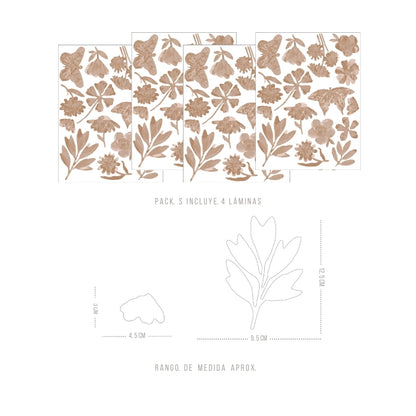 Stickers Decorativos Para Muros - Primrose Beige | Murami