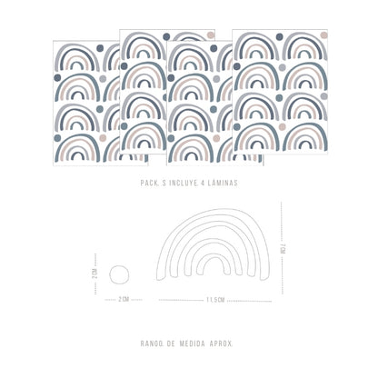 Stickers Decorativos Para Muros - Arcoíris Azul | Murami