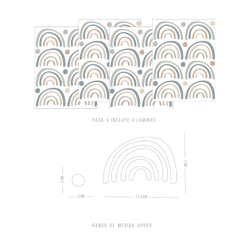 Stickers Decorativos Para Muros - Arcoíris Celeste | Murami