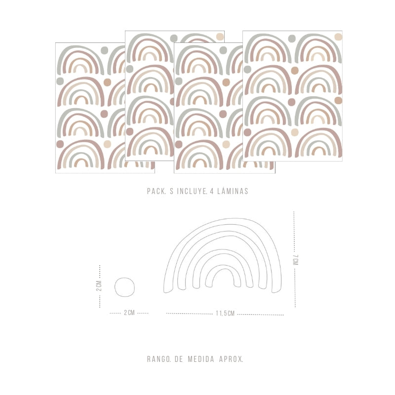 Stickers Decorativos Para Muros - Arcoíris Nude | Murami